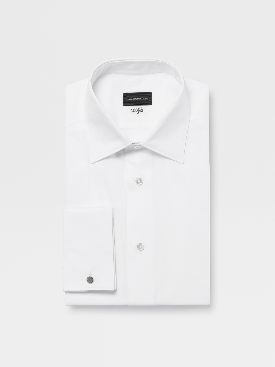 白色 100fili棉质精裁衬衫，Milano合身版型